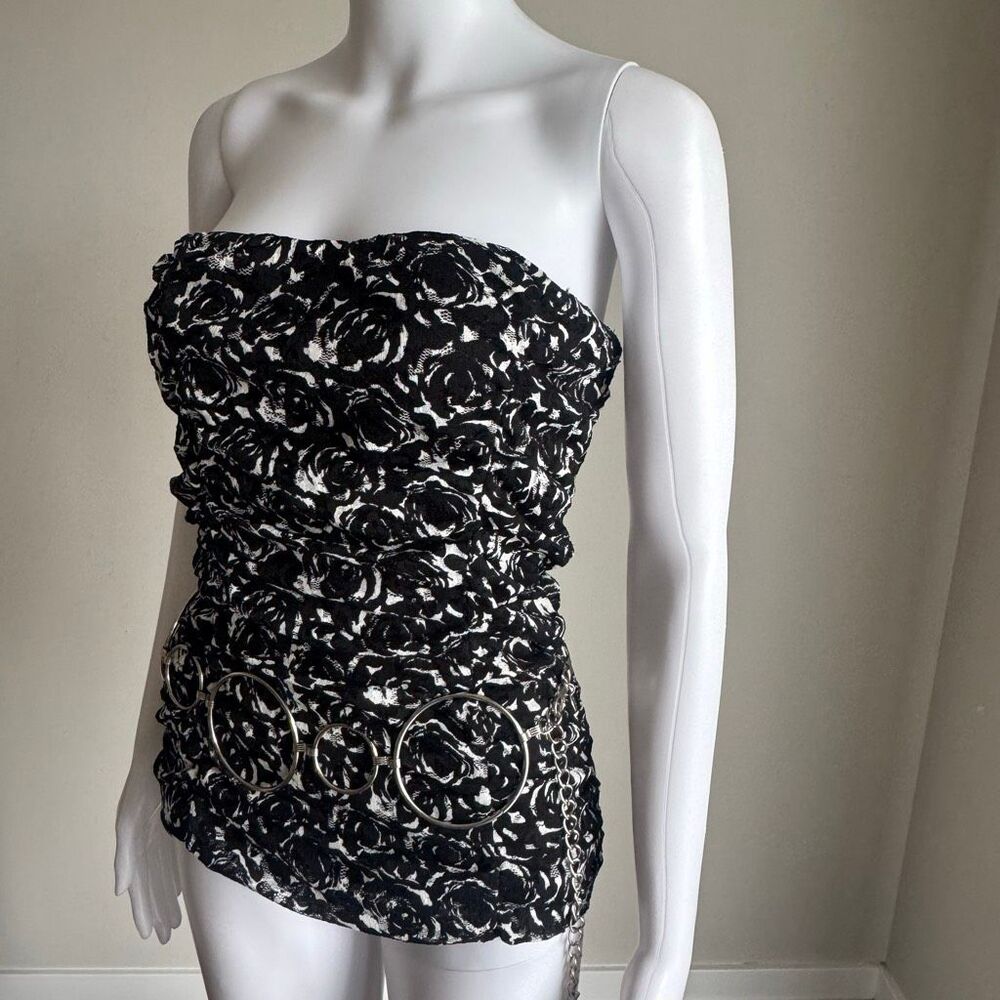 Y2K 90’s Wet Seal Lace Ruched Strapless Going Out Top Made In USA